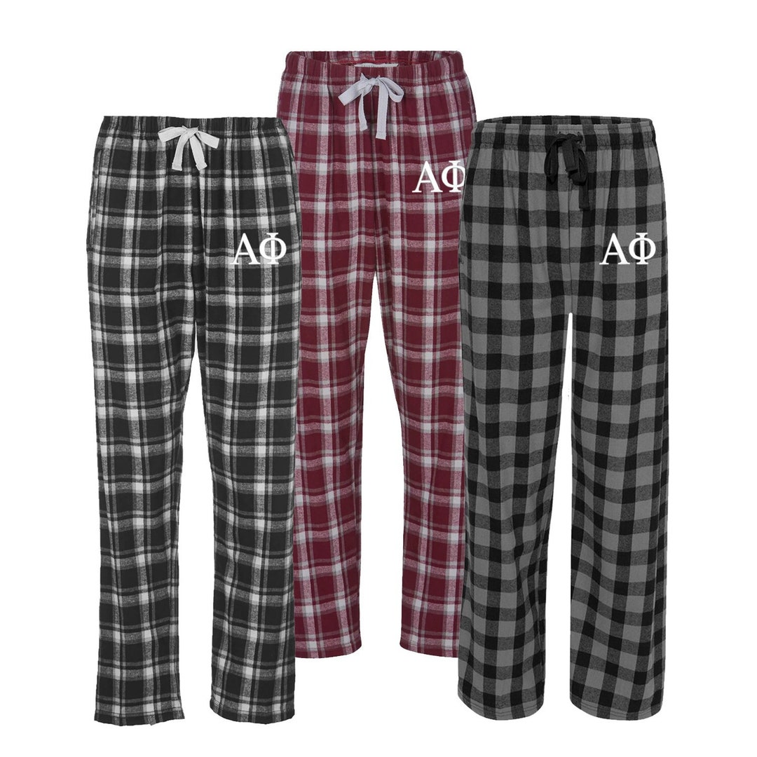 Alpha Phi Sorority Embroidered Flannel Pants, Loungewear, Comfy Pj ...