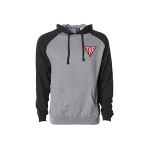 TEKE Raglan Hooded Pullover, Tau Kappa Epsilon Pullover Sweatshirt, Tau Kappa Epsilon Fraternity, Apparel, clothing, TEKE Pledge Gifts, swag