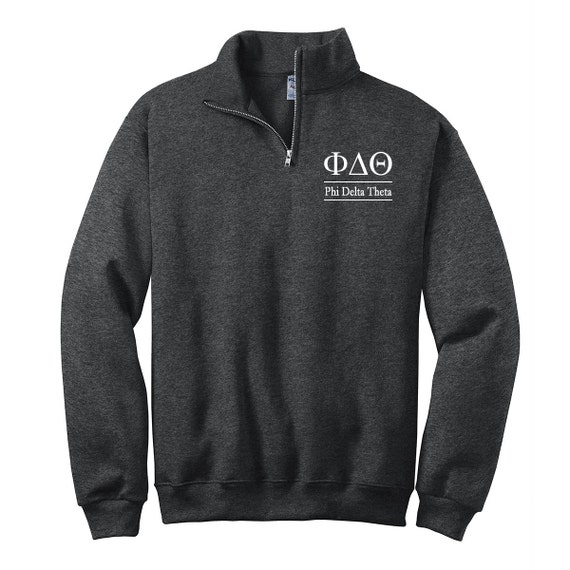 Embroidered Phi Delta Theta Quarter Zip Sweatshirt, Fraternity