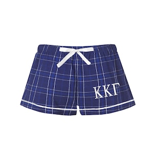 Kappa Kappa Gamma Flannel Boxers, KKG Sorority Sleepwear, Loungewear, Pajama Bottoms, Pjs, Sorority Pledge Gifts, Big Little Sis Reveal Swag