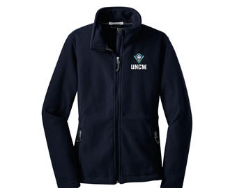 UNC Wilmington Fleece Jacket: Embroidered UNCW Seahawks Logo