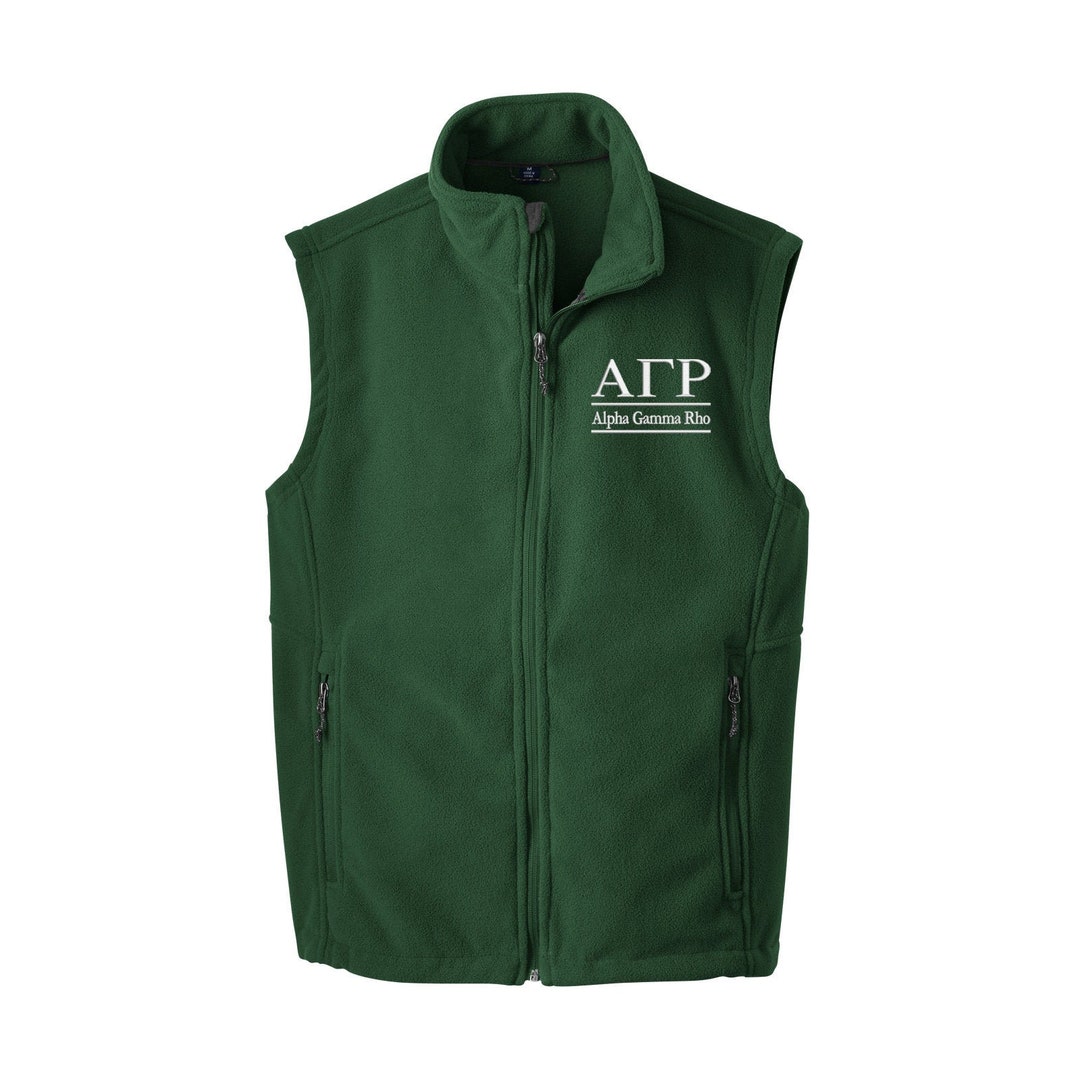 Alpha Gamma Rho Fleece Vest: Embroidered Fraternity Letters, AGR ...