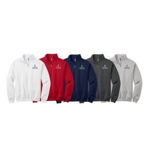 Samford University, Quarter Zip Sweatshirt, SAM U Embroidered QZip Cadet Collar Sweatshirt, 1/4 Zip, Samford University Bell Tower