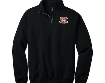 University of Tampa, Quarter Zip Sweatshirt Embroidered with Choice of University of Tampa Logos, University of Tampa Spartans Sweashirt