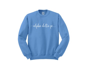 Alpha Delta Pi, Crewneck Sweatshirt, ADPi fleece sweatshirt, Pullover, Alpha Delta Pi Sorority, Apparel, gift idea, merchandise, swag, Merch