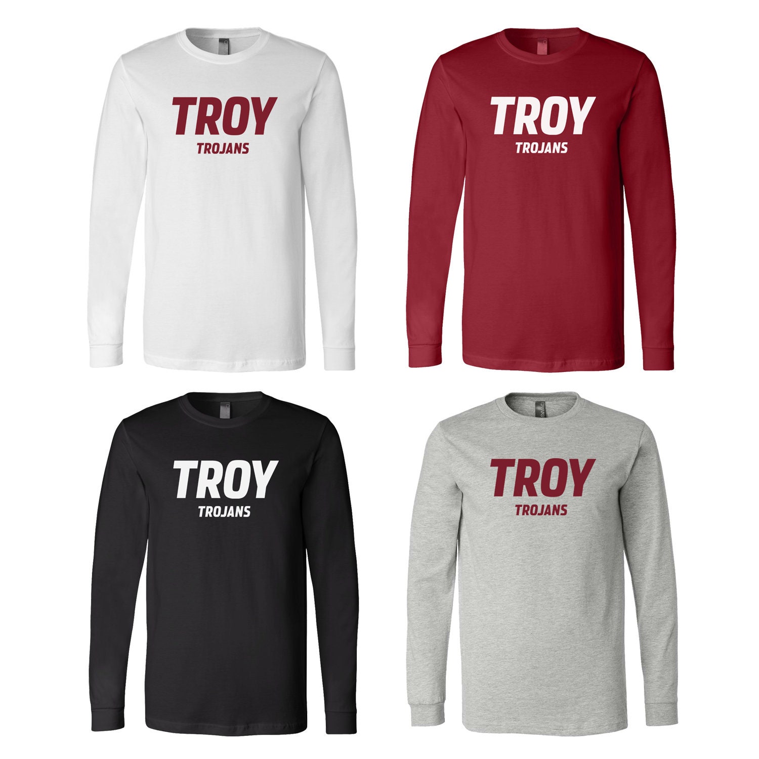 Troy University Trojans Long Sleeve T-shirt: Choice of Logo - Etsy
