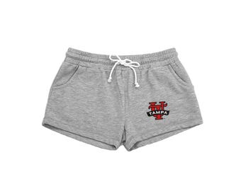 University of Tampa, Rally Shorts, Athletic Shorts embroidered with choice of University of Tampa Spartan or Interlocking UT