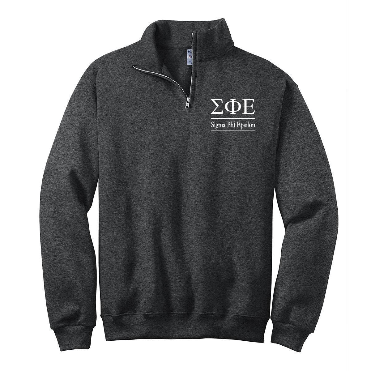 Embroidered Sigma Phi Epsilon Quarter Zip Sweatshirt, Sig Ep
