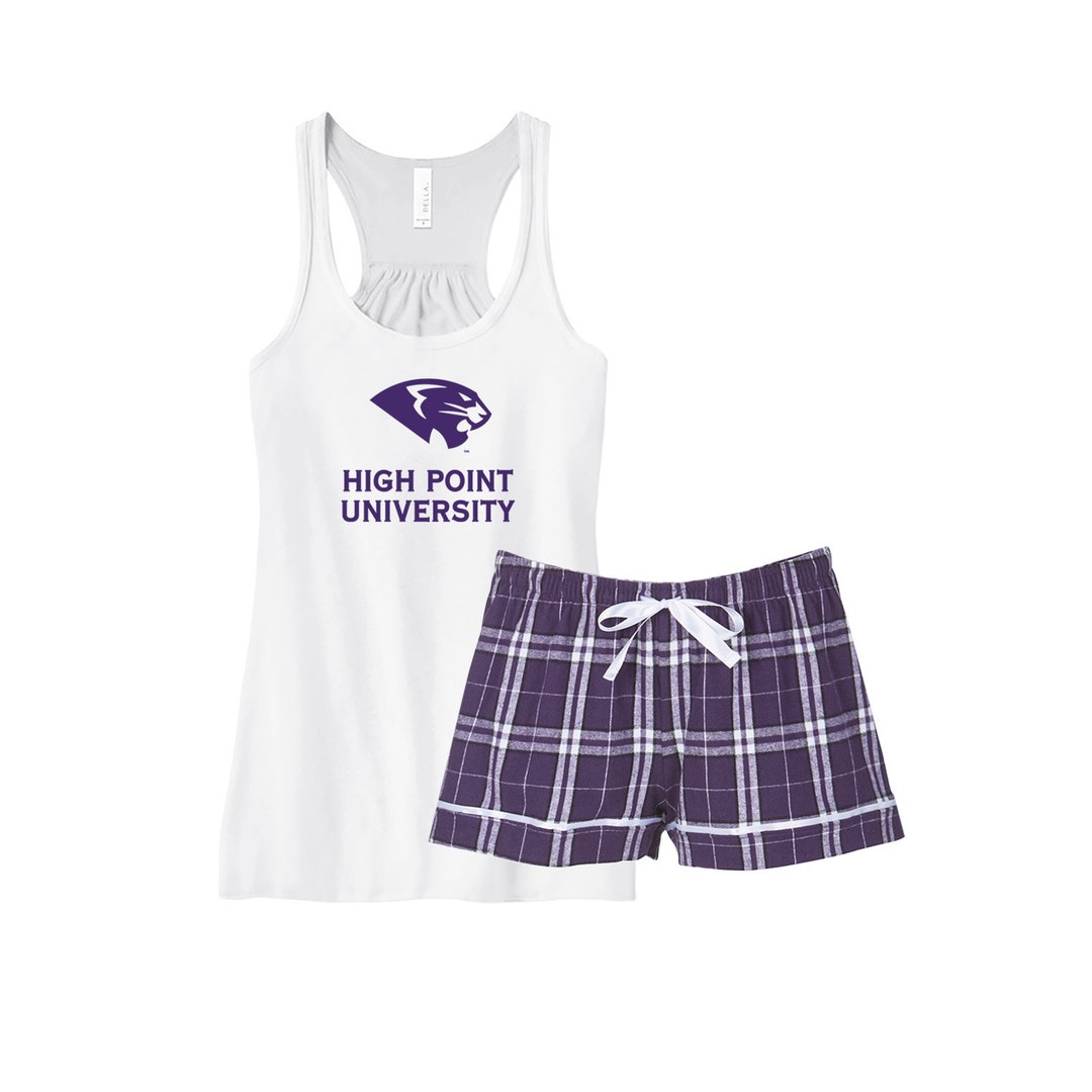 High Point University Pajama Set: Flannel Boxer & Tank Top - Etsy