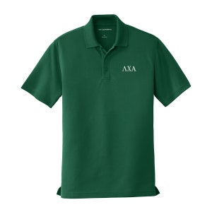 Lambda Chi Alpha, Performance Polo, L Chi A Dri-Fit Polo Shirt, golf shirt, dress shirt, Fraternity apparel, clothing, short sleeve polo