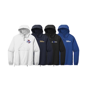 The University of Tulsa, Windbreaker Embroidered with Choice of University of Tulsa Golden Hurricane Logo, Tulsa Alumni Windbreaker
