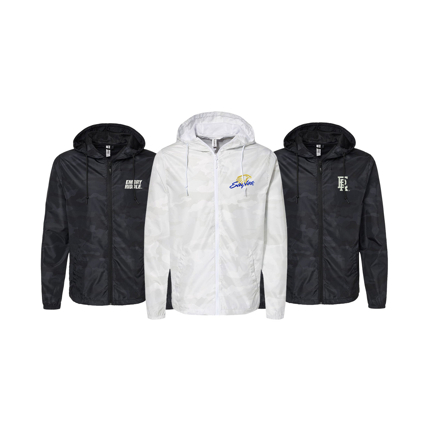 Embry-Riddle Aeronautical University, Zip Up Windbreaker Jacket, Embry Riddle Jacket Embroidered with choice of ERAU Eagles logos