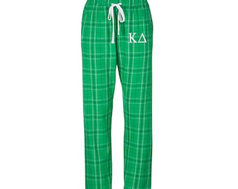 Kappa Delta, Sorority Flannel Pants, KayDee Sleepwear Loungewear Pajamas Pjs Comfy Pj Pants, Clothing apparel swag, rush pledge bid day gift