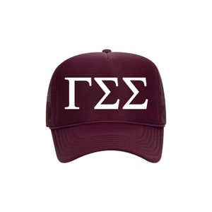 Gamma Sigma Sigma Trucker Hat, GSS Sorority Letters Baseball Cap, Pledge Day Gifts, Big Little Sis Reveal Gift Idea, Greek Week Hats, Swag