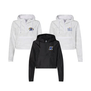 Kent State Windbreaker: Embroidered Crop Jacket, Golden Flashes