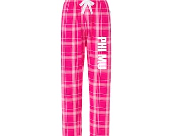 Phi Mu Flannel Pajama Pants, Sorority Loungewear
