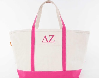 Delta Zeta Sorority Tote Bag: Large Classic Canvas, DZ Greek Gift