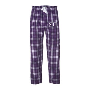 Sigma Pi, Flannel Pajama Pants, SP Fraternity Loungewear Sleepwear Pajamas Comfy Pj Pants, Frat Pledge Gifts Spirit Wear Swag Merch Gear