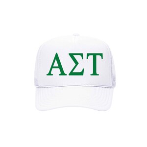 Alpha Sigma Tau Sorority, Trucker Hat, AST Baseball Cap, Pledge Gifts, Greek week Hats, College Spring Break, Rush Bid Day Gift Idea Swag