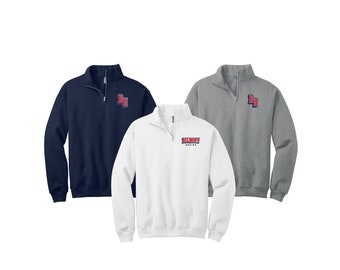 Belmont University, Quarter Zip Sweatshirt Embroidered with Choice of Belmont University Bruins Logos, Belmont Bruiser Graduation Gift