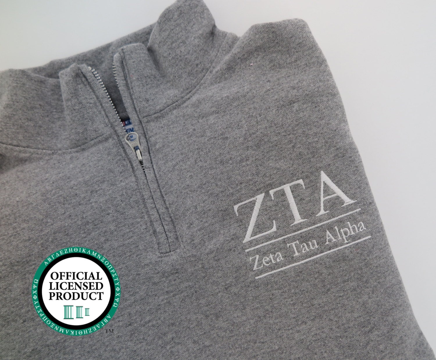ZTA Sweatshirt, Zeta Tau Alpha Sweatshirt, Cadet Collar Quarter Zip, …