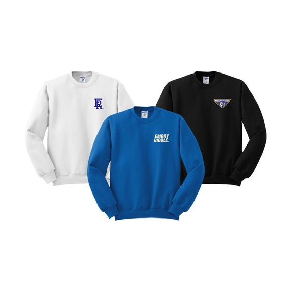Embry-Riddle Embroidered Crewneck Sweatshirt: Eagles Apparel
