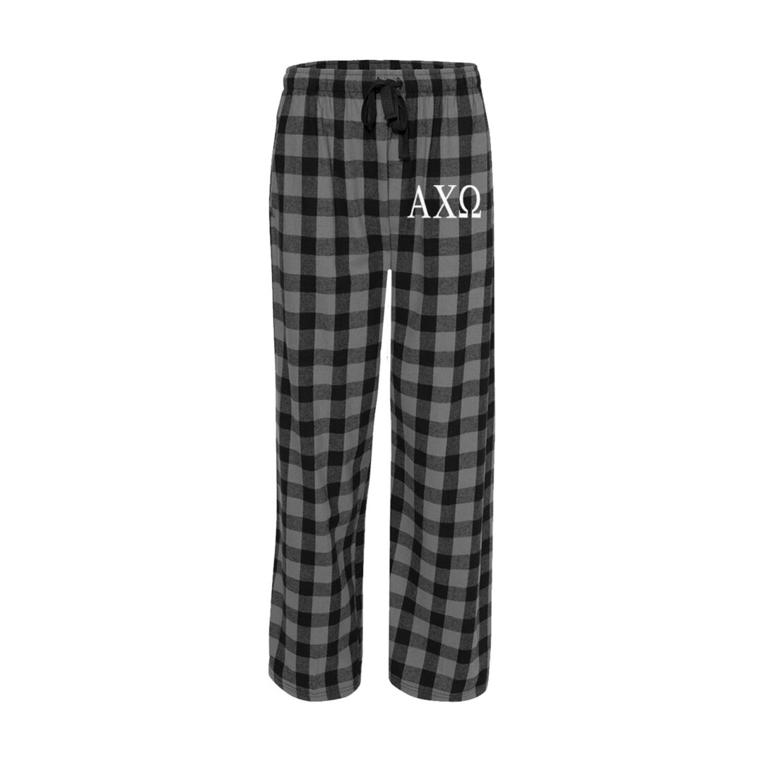 Alpha Chi Omega, AXO Sorority, Embroidered Flannel Pants, Loungewear ...