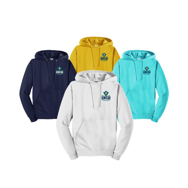 UNC Wilmington, Embroidered Hooded Sweatshirt, UNCW Seahawks Apparel Clothing, UNCW Seahawks Spirit Wear Merch Gifts for graduation