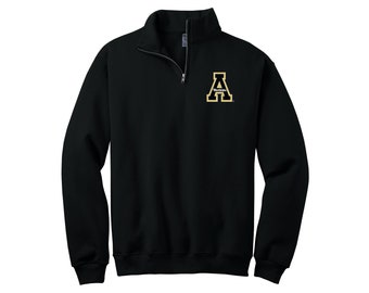 Appalacian State, Quarter Zip Sweatshirt, Mountaneers Embroidered QZip Cadet Collar Sweatshirt Perfect Graduation Gift, APPSTATE Apparel