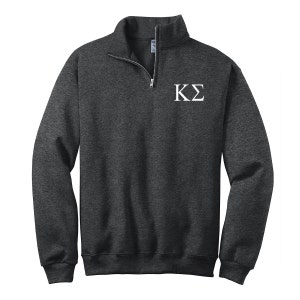 Kappa Sigma Quarter Zip Sweatshirt: Embroidered Fraternity Pullover