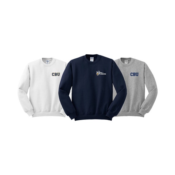 California Baptist University Embroidered Crewneck Sweatshirt CBU Pullover Apparel Clothing Lancers Spirit Wear Merch Graduation Gifts Etsy