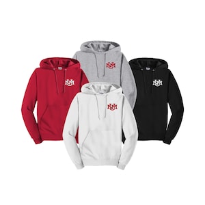 University of New Mexico, Embroidered Hooded Sweatshirt, UNM Apparel Clothing, New Mexico Lobos Spirit Wear Swag Merch Gifts for graduation