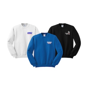 Georgia State University, Embroidered Crewneck Sweatshirt, GSU Panthers Apparel Clothing, Georgia State Spirit Wear Merch Graduation Gifts