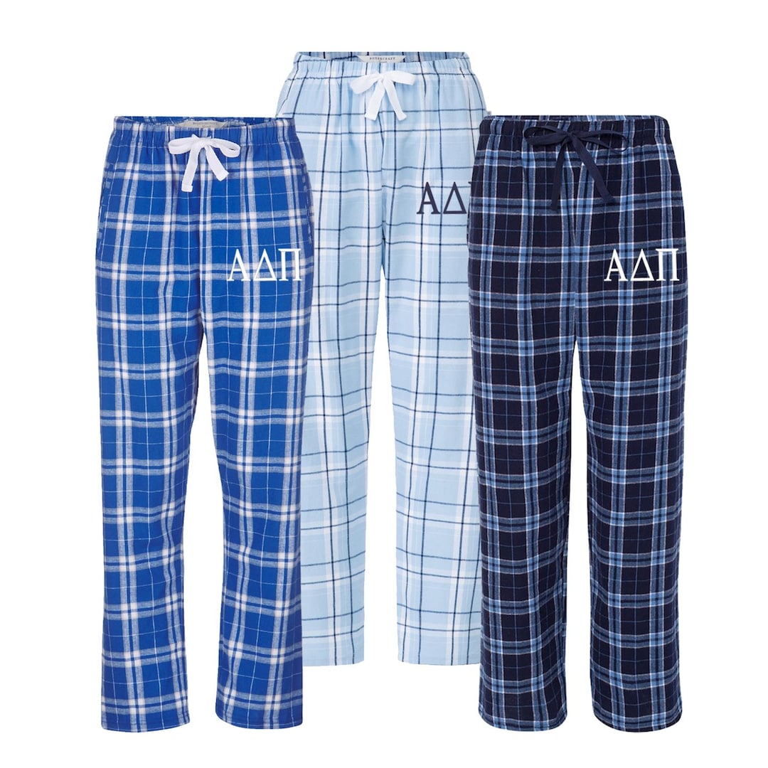 Alpha Delta Pi Sorority, Adpi Embroidered Flannel Pants, Loungewear ...