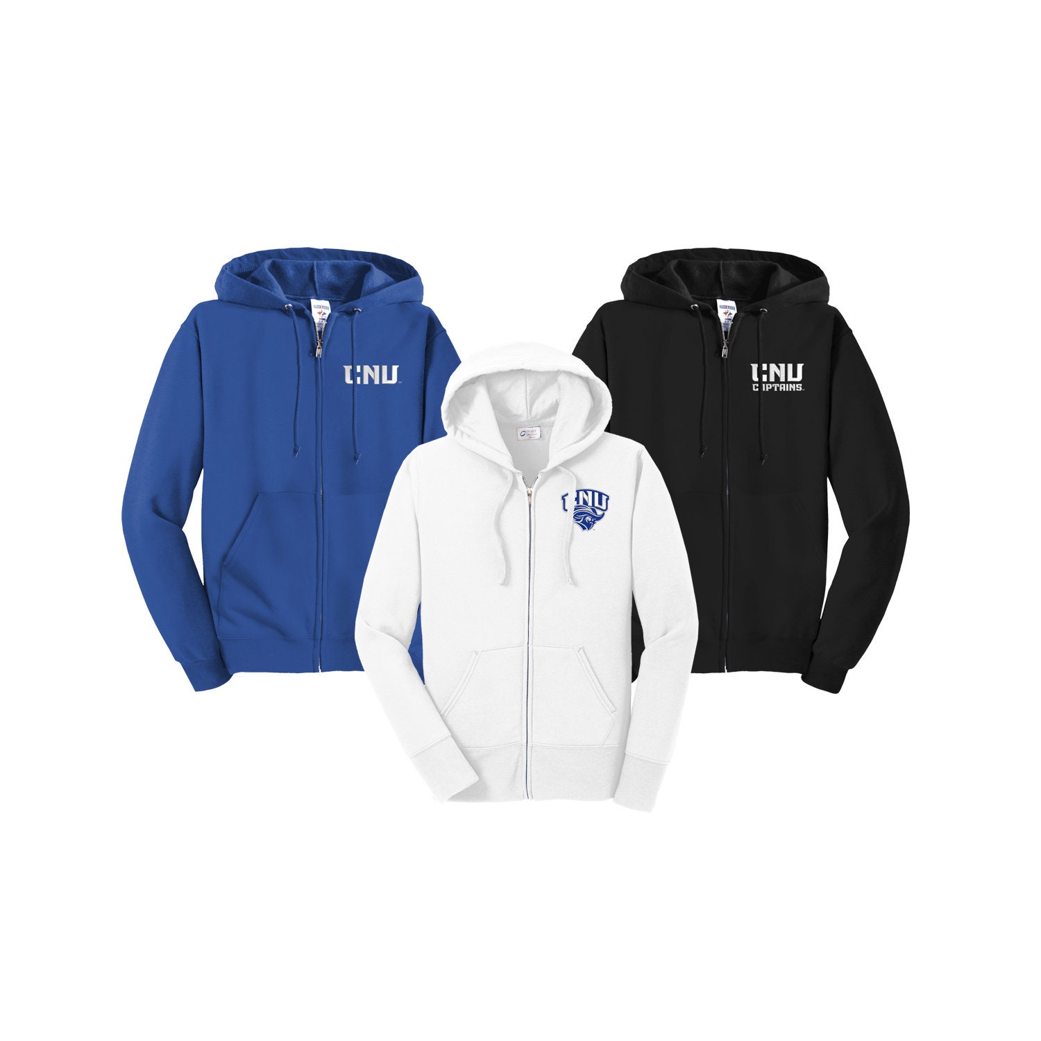 Embroidered CNU Captains Zip-up Hoodie: Christopher Newport