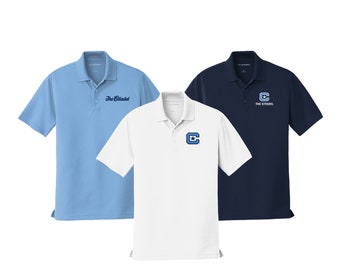 The Citadel, Performance Polo, Dry Fit Polo Embroidered with choice of The Citadel design, The Citadel, C, The Citadel Bulldog