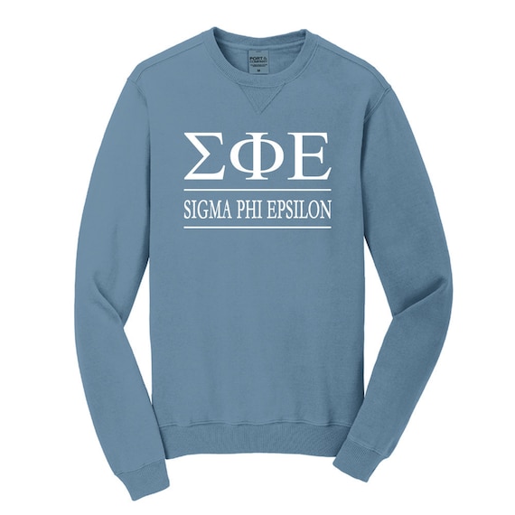 Sigma Phi Epsilon Sweatshirt,  Sigma Phi Epsilon Crew Neck Sweatshirt, Pigment Dyed Sweatshirt, Sigma Phi Epsilon Crew Neck, Vintage Wash
