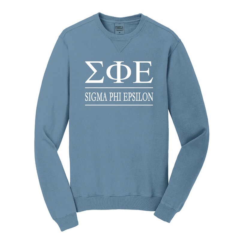 Sigma Phi Epsilon Sweatshirt, Sigma Phi Epsilon bemanning hals Sweatshirt, pigment geverfd Sweatshirt, Sigma Phi Epsilon bemanning hals, vintage Wash afbeelding 1