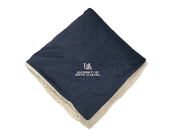 Embroidered University of South Alabama Sherpa Blanket