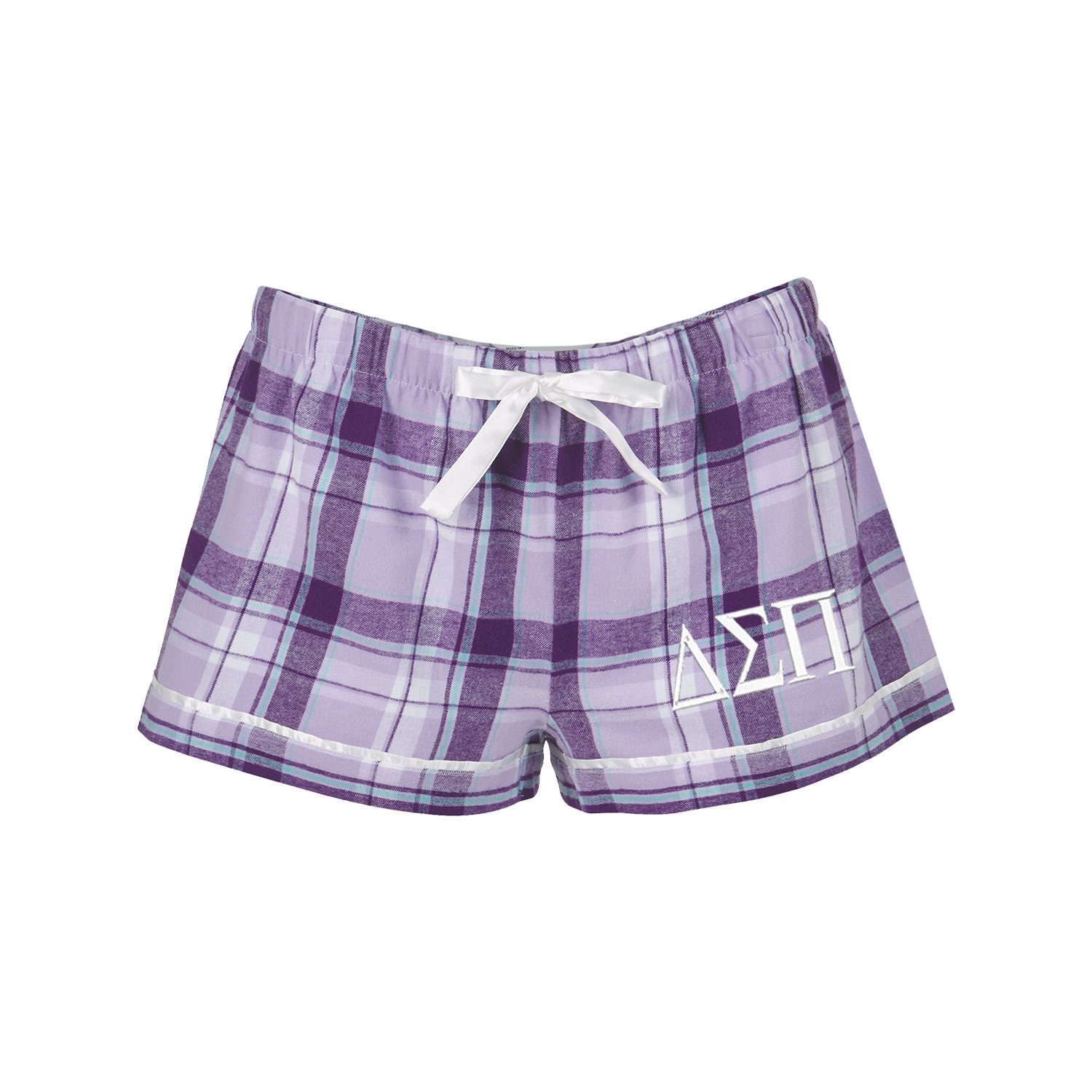 Delta Sigma Pi Flannel Boxer Shorts: Sorority Loungewear - Etsy