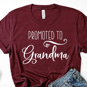 Promoted to Grandma Shirt, Promoted to Grandpa Shirt, Grandma Shirt, Pregnancy Reveal, Baby Announcement, Grandma To Be, Grandparents to be