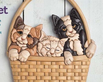 Kitty Basket PDF intarsia pattern download