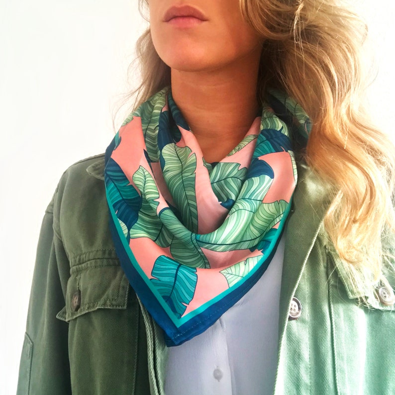 Foulard Soie Femme Carré de Soie Banana Foulard Soie Cheveux Etsy France