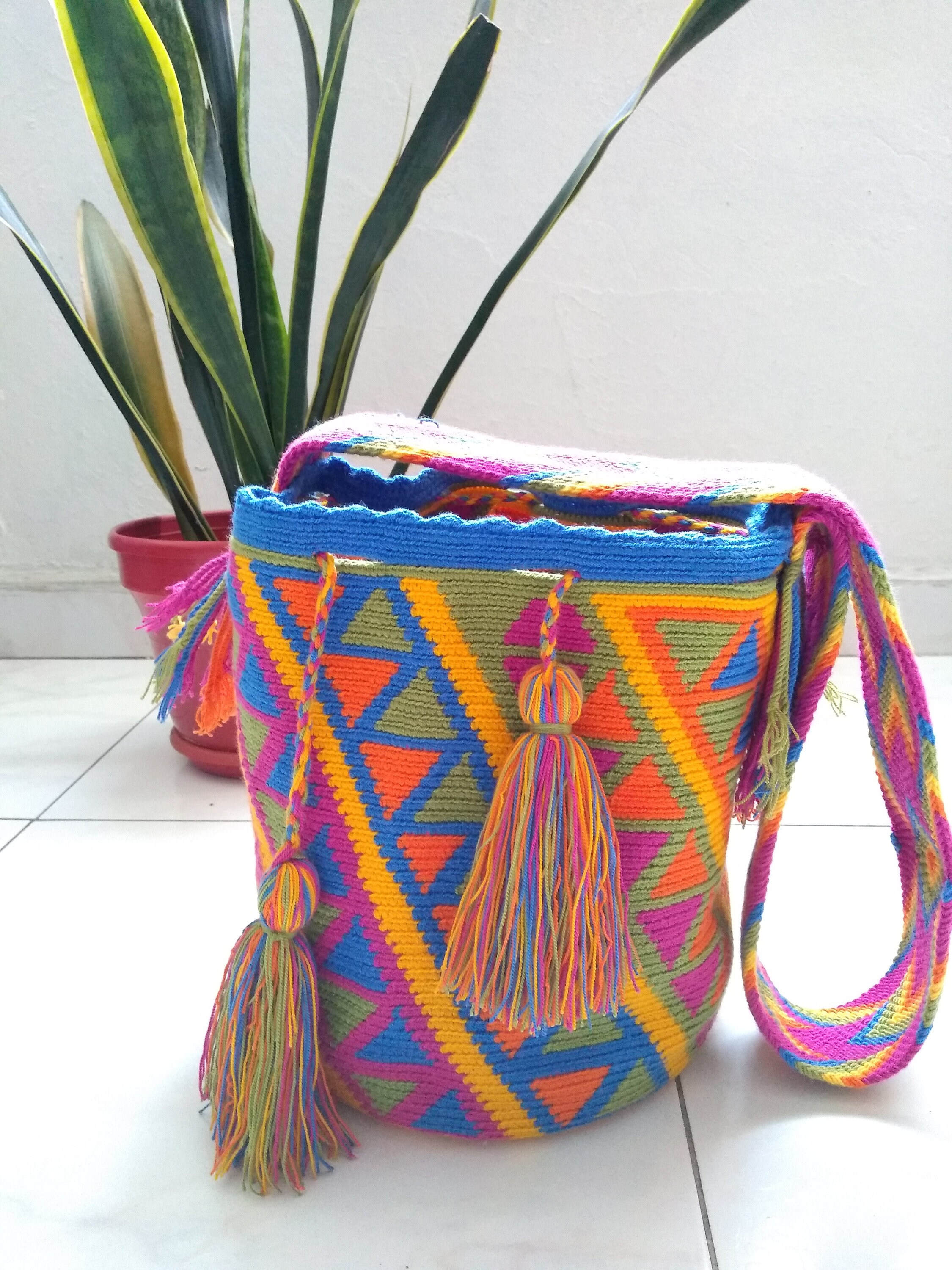 colombianos hechos a mano bolso multicolores - Etsy