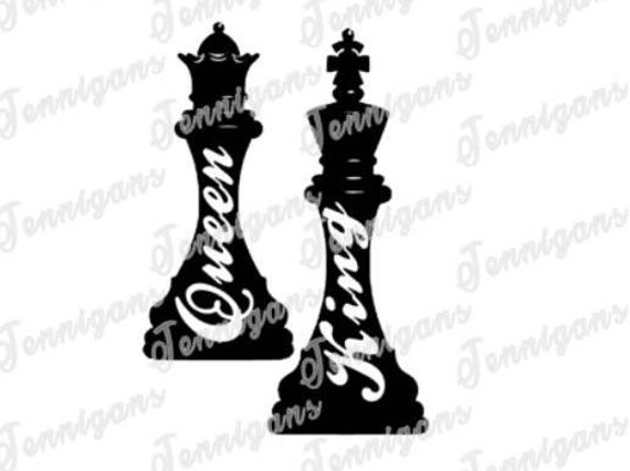 Download SVG King and Queen Chess set Instant DOWNLOAD svg png