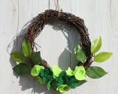 succulent wreath felt wreath succulent decor door wreath home decor twig wreath felt succulent wreath