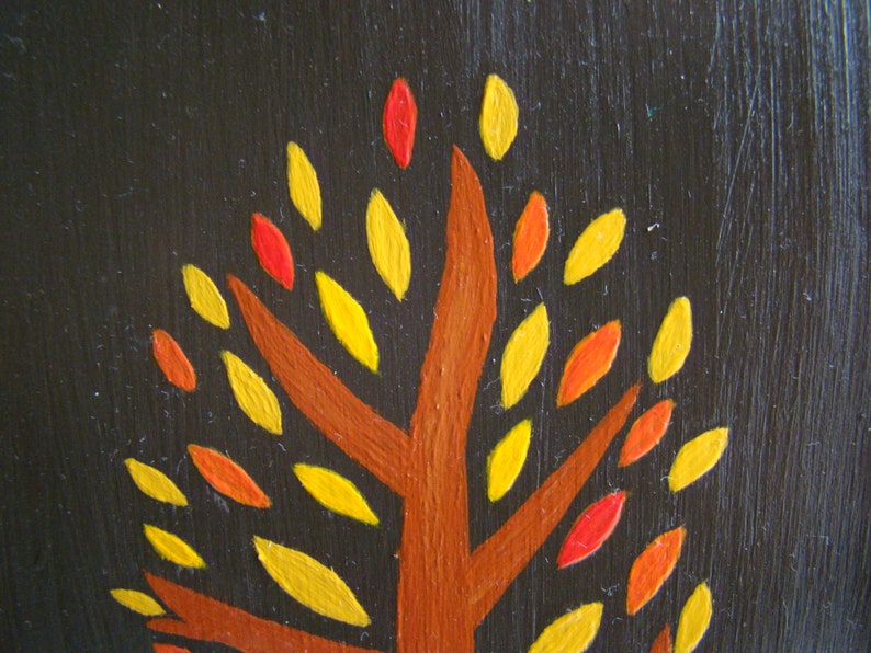 autumn wooden key box, wooden key holder, wall key hanger, wooden key organizer, tree hanger, painted key box image 7