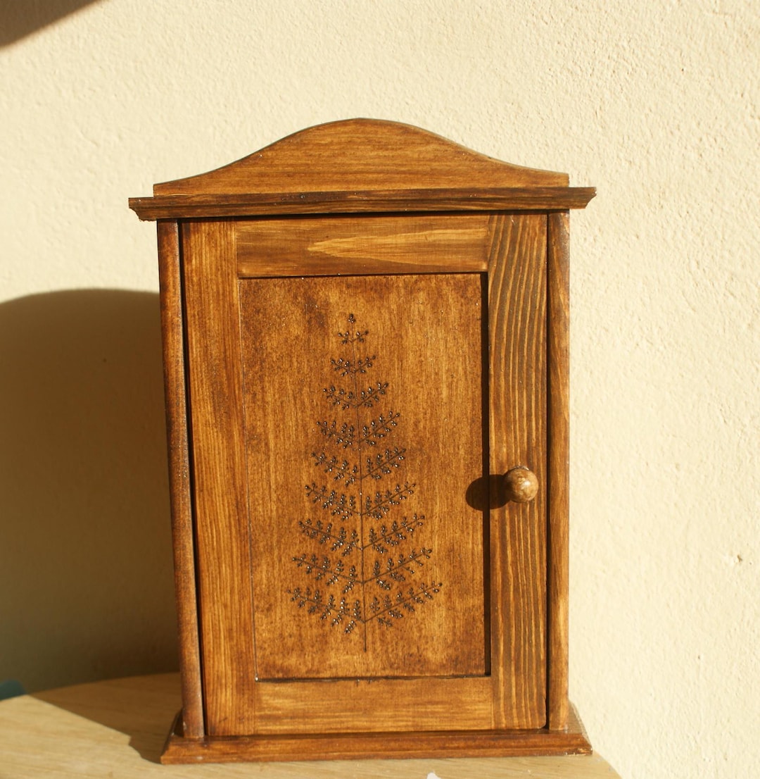 Rustic Key Box, Wooden Key Cabinet, Cottagecore Key Box, Wall Key Box ...