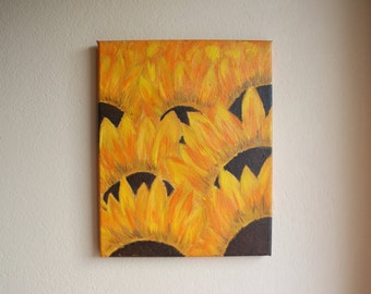 ひまわりの絵画、アクリルひまわり、ひまわりのアートワーク、ひまわりのアート、ひまわりのアクリルアート、アクリルアートワーク