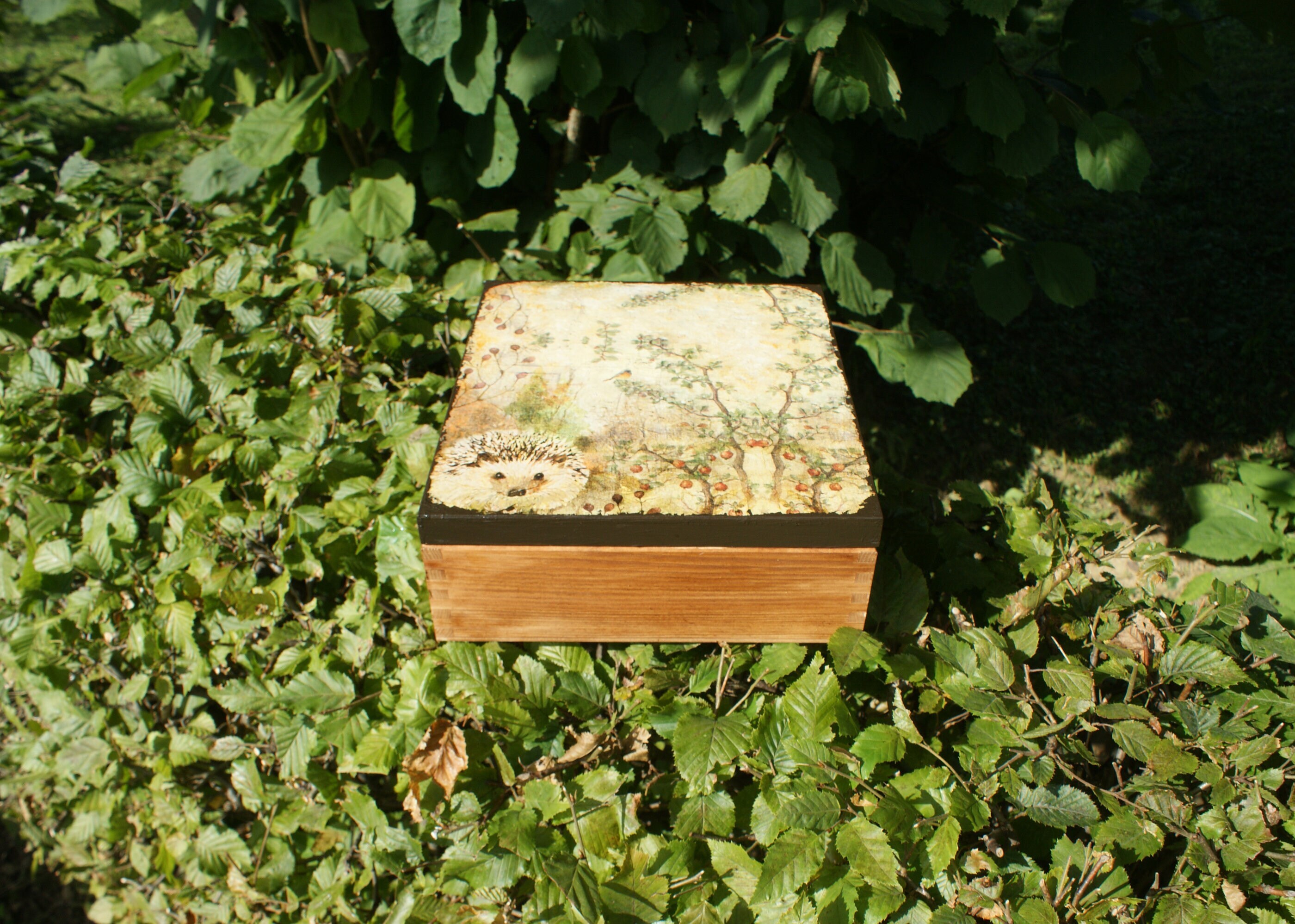Wooden Tea Box, Tea Box Wood, Decoupage Box With 9 Compartments ...